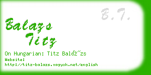 balazs titz business card